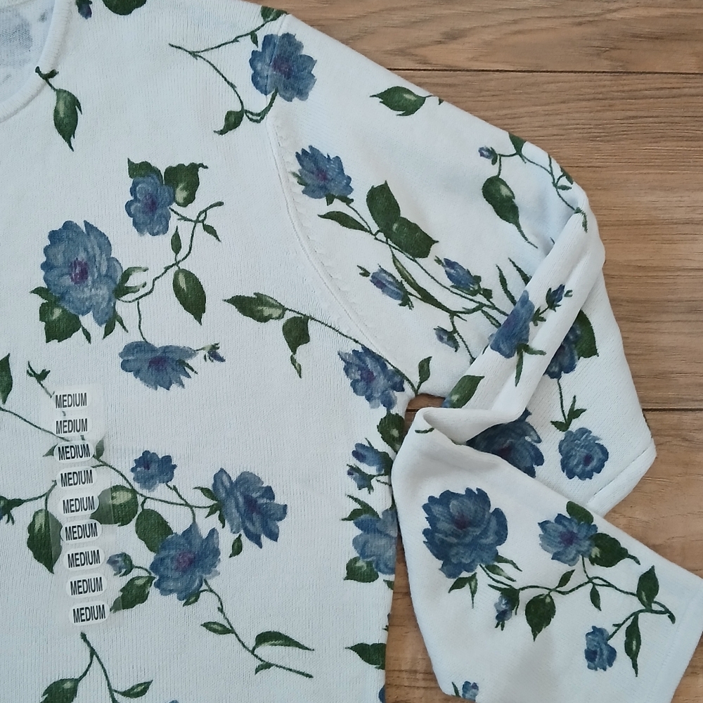 a.n.a Blue and Green Floral Cardigan - Picture 3 of 6
